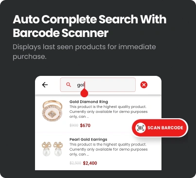 Auto Complete Search With Barcode Scanner