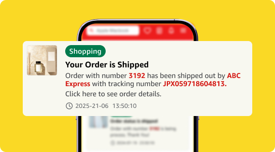 Image shipment tracking info for customer