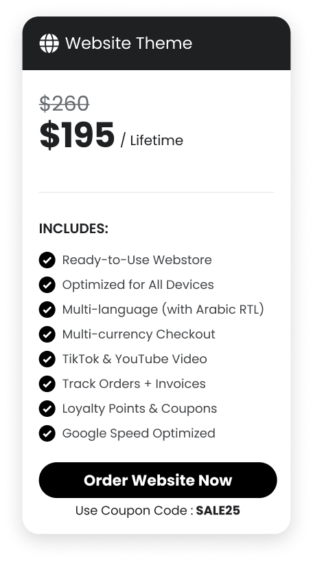 Pricing website