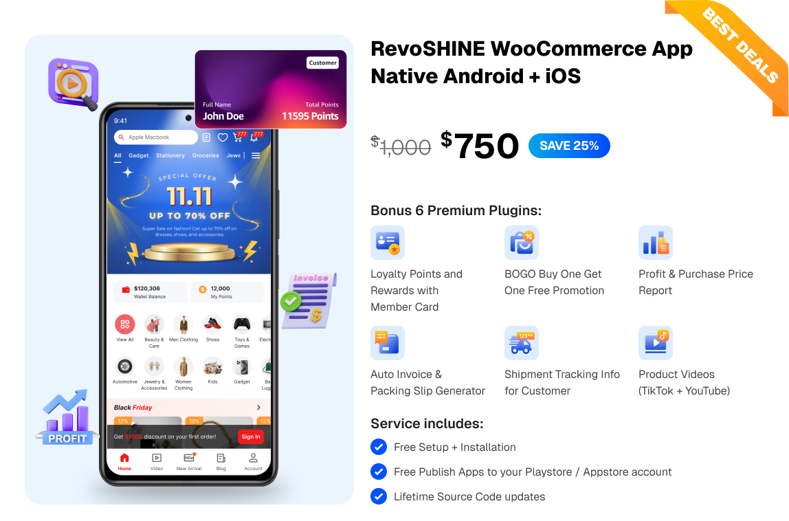 Android and iOS App for WooCommerce | Flatsome Theme