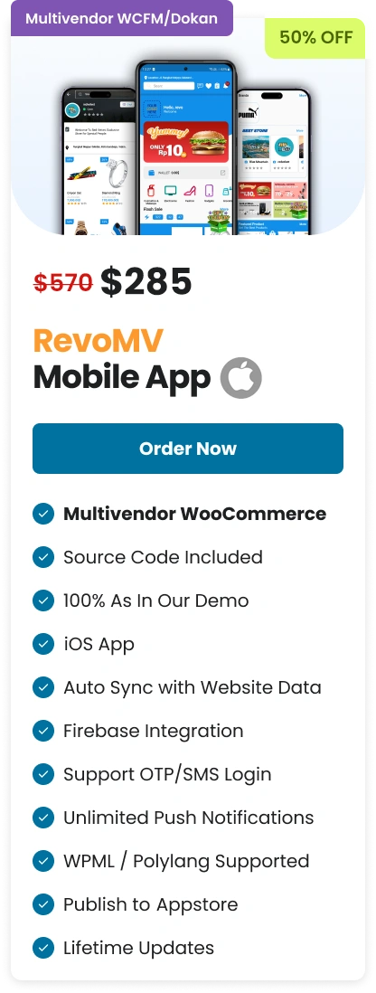 RevoMV WCFM DOKAN Android iOS Final