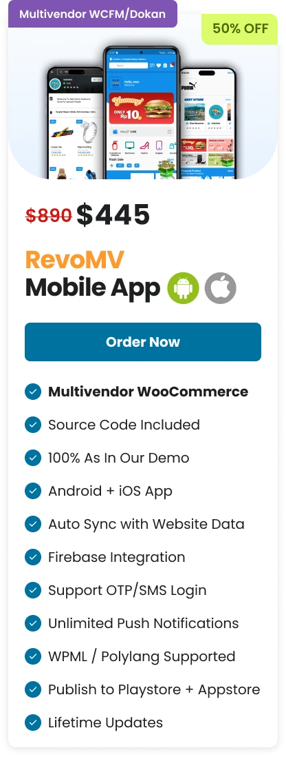 RevoMV WCFM DOKAN Android iOS