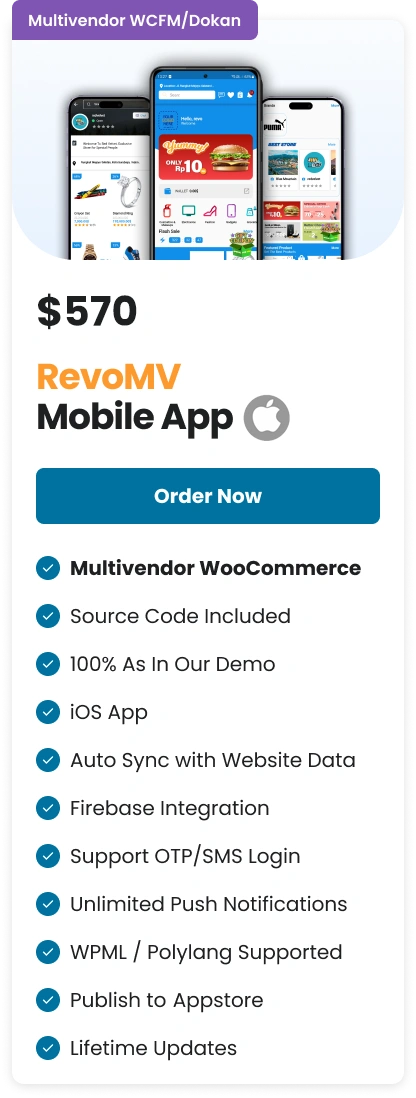 RevoMV WCFM DOKAN iOS Retail Price