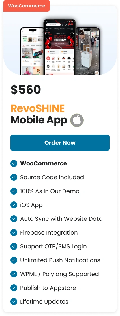 RevoSHINE Woocommerce iOS Retail Price