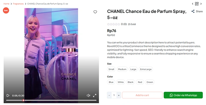 Tampilkan produk pakai video TikTok dan YouTube + suara.